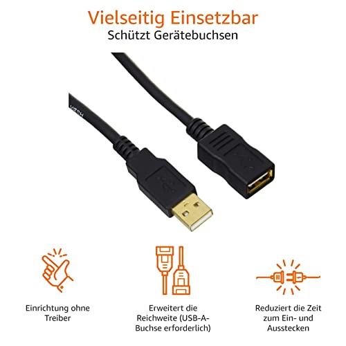 USB 2.0-Verlängerungskabel A-Stecker auf A-Buchse, 2 m - 5